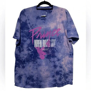 The Prince Estate Womens When Doves Cry T-Shirt Multicolor Tie Dye Size Large